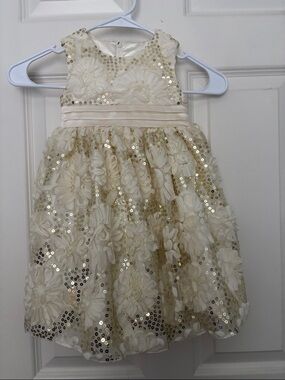 American Princess Ivory Floral Sequin Party Dress